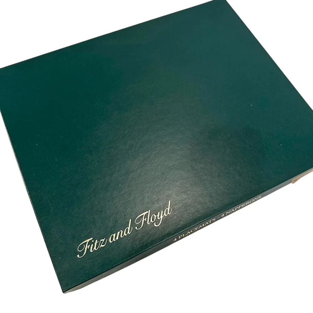 Fitz & Floyd Vintage Hard Placemats Sealed Set of‎ 4 Original Box 15
